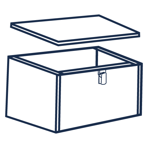 Kist uit het logo van AML Verpakkingen